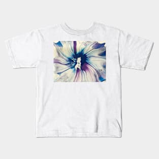 Purple Blue Spin Flower Kids T-Shirt